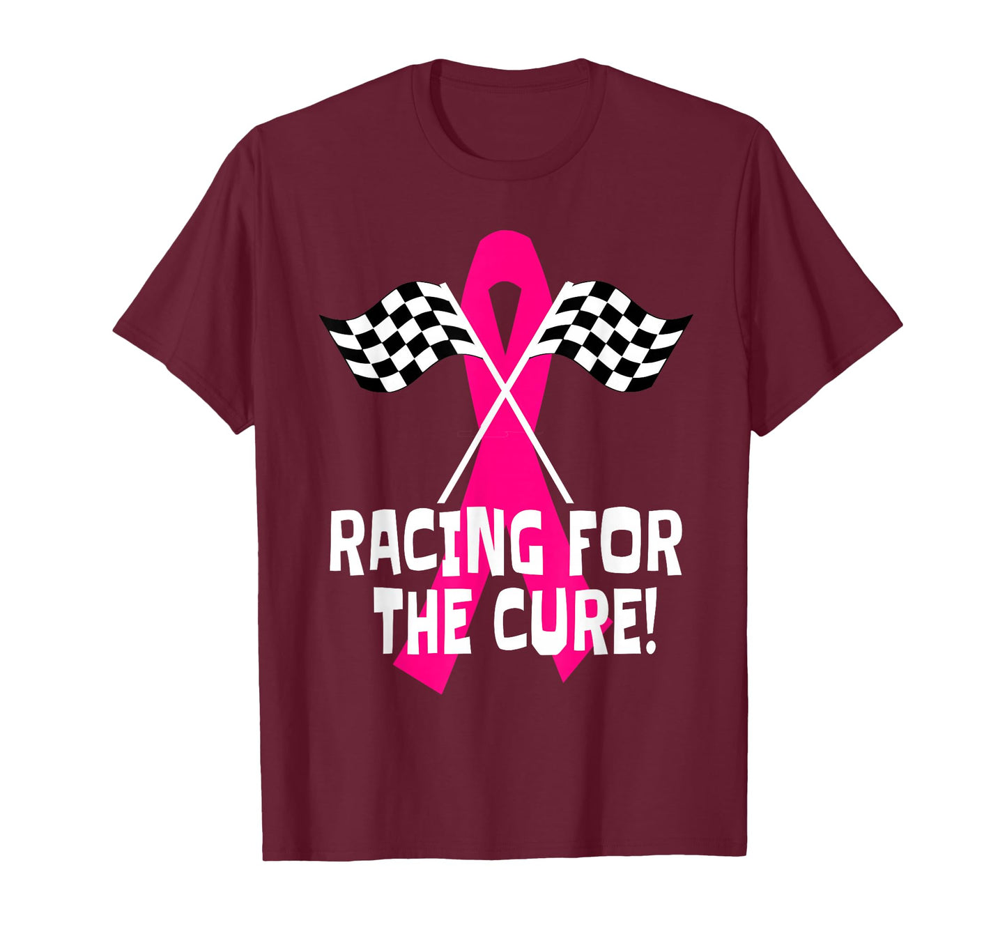 Car Races Racing For a Cure Pink Ribbon Breast Cancer T-Shirt