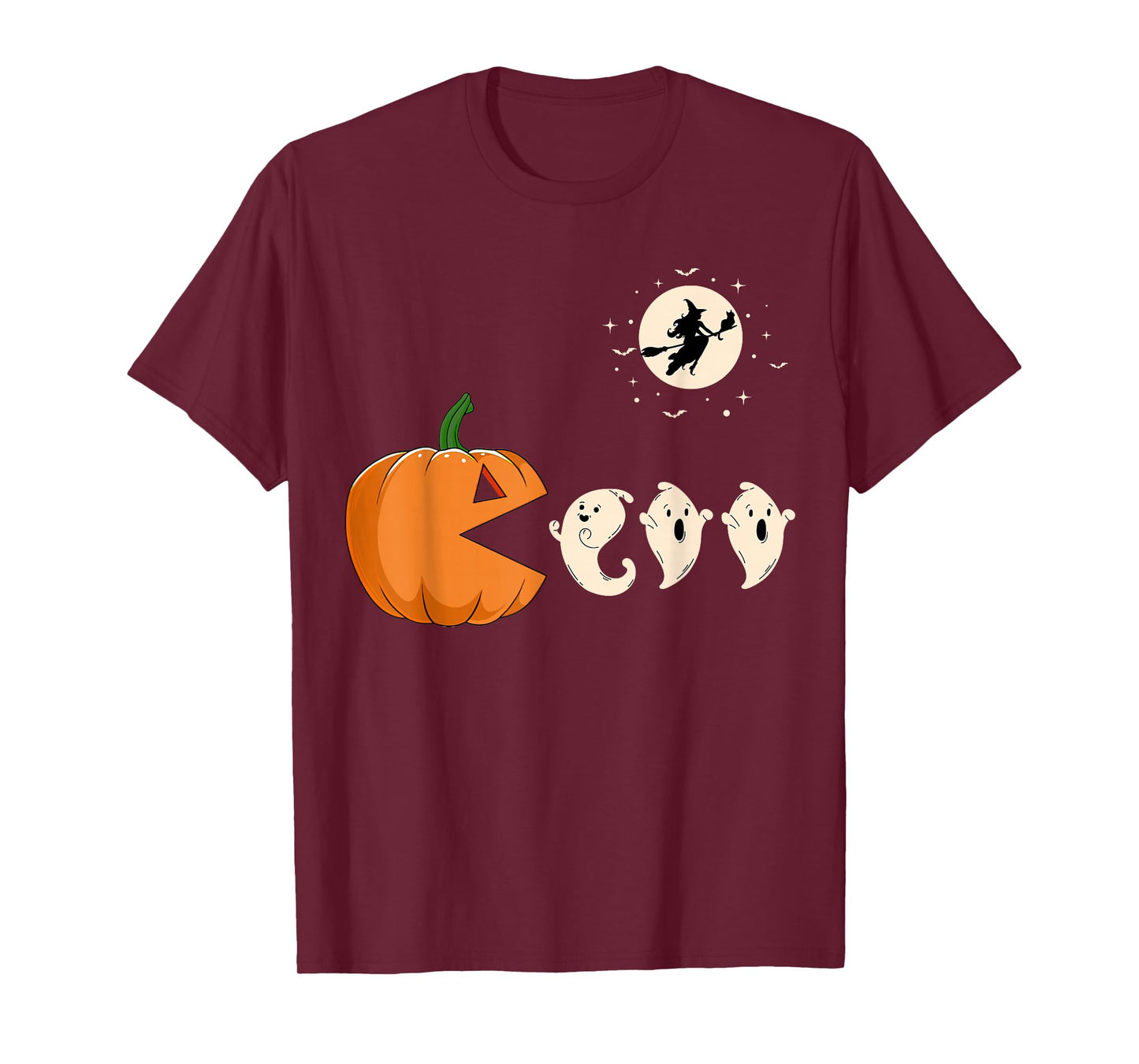 Kids Halloween Game Pumpkin Eating Ghost Costume Men Boys T-Shirt
