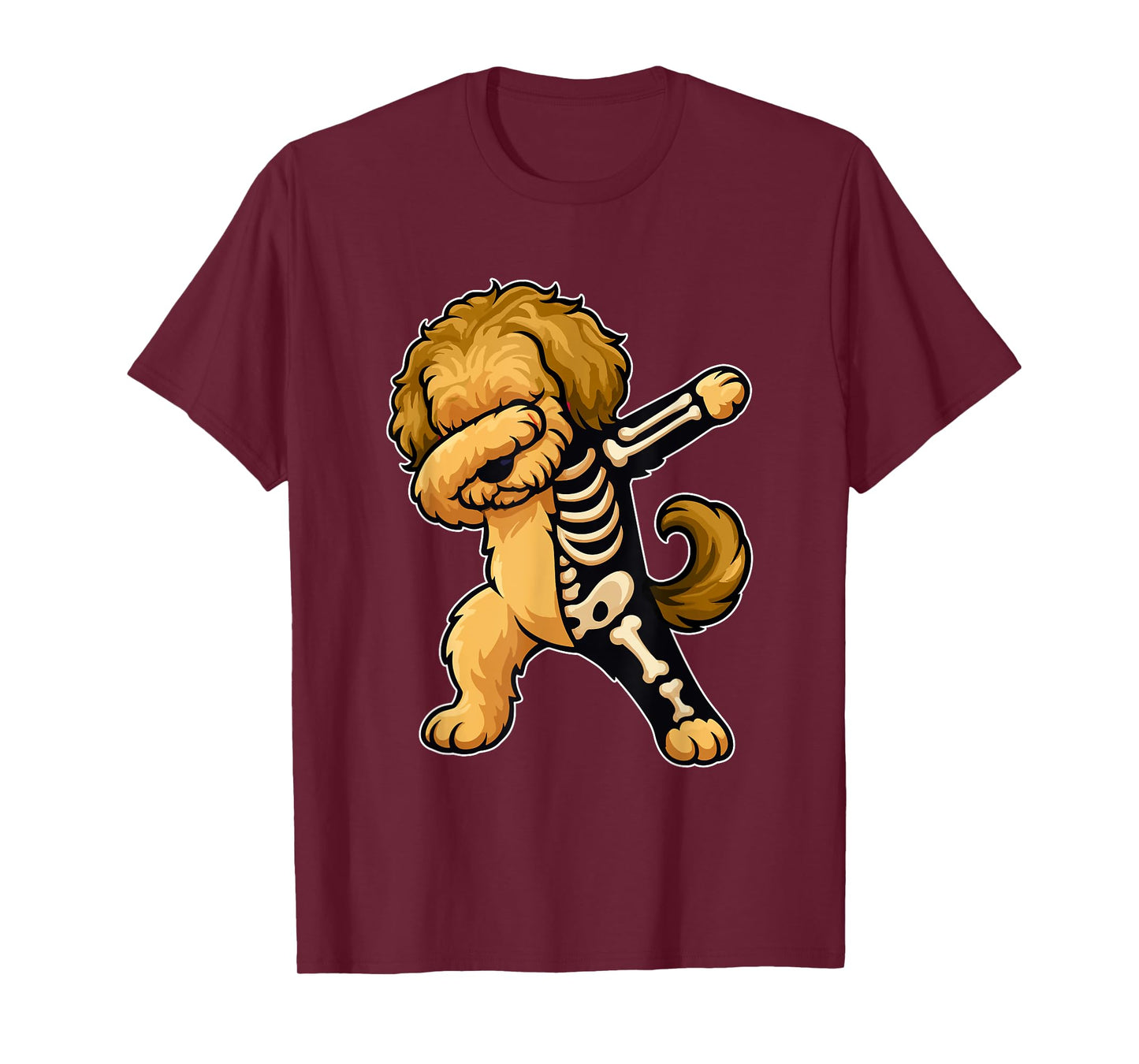 Dabbing Sproodle Half Skeleton Halloween Costume Owner Lover T-Shirt