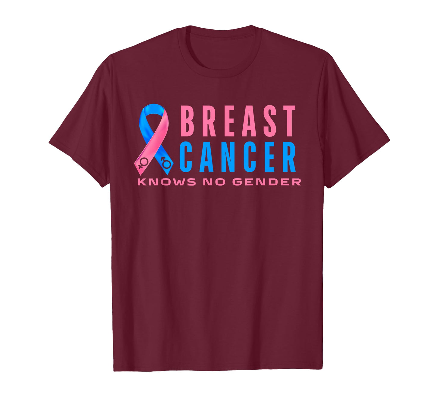 Breast Cancer Men Awareness Pink Blue Male Breast Cancer T-Shirt
