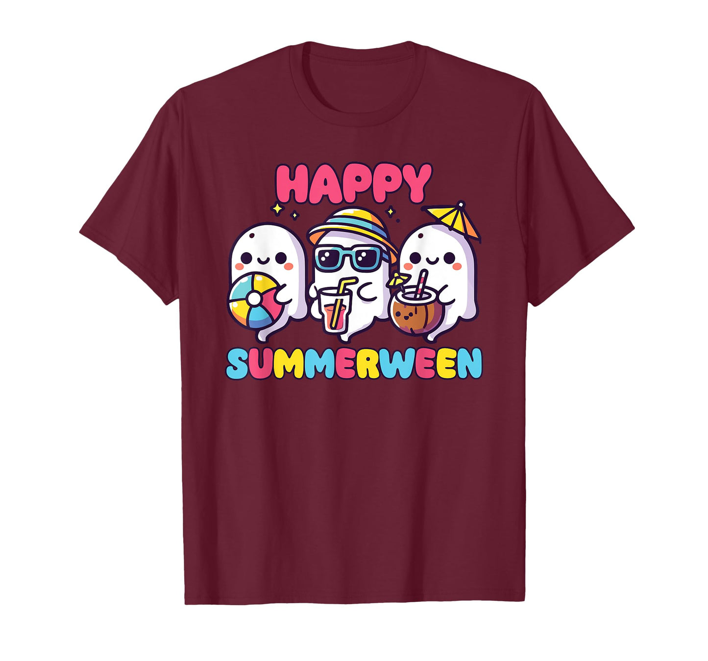 Happy Summerween Summer Halloween Ghost T-Shirt
