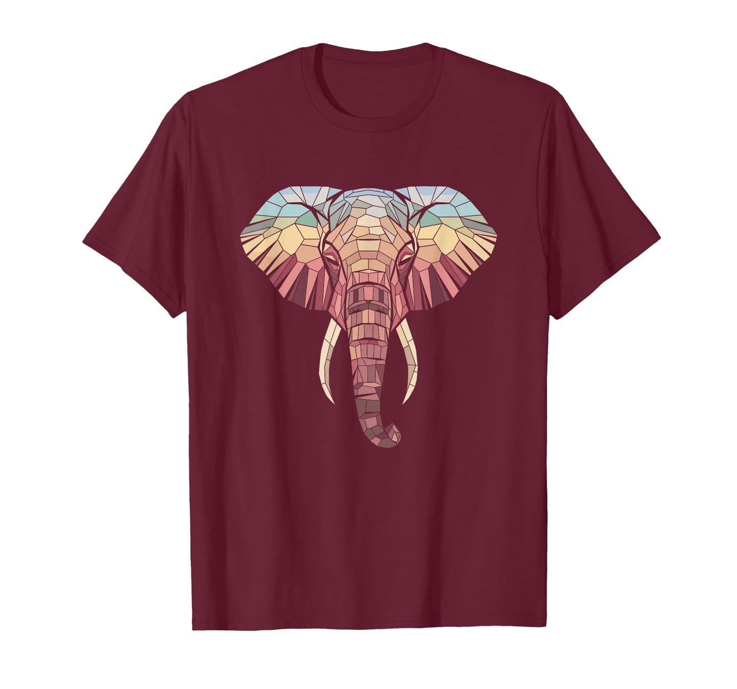 Elephant Profile Mosaic Silhouette T-Shirt