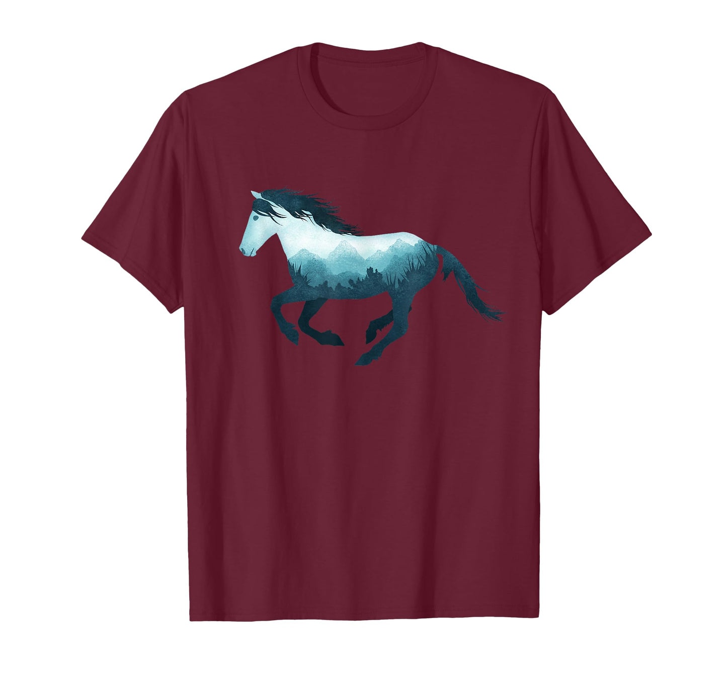 Wild Horse Mustang Equine Double Exposure Wildlife Animal T-Shirt