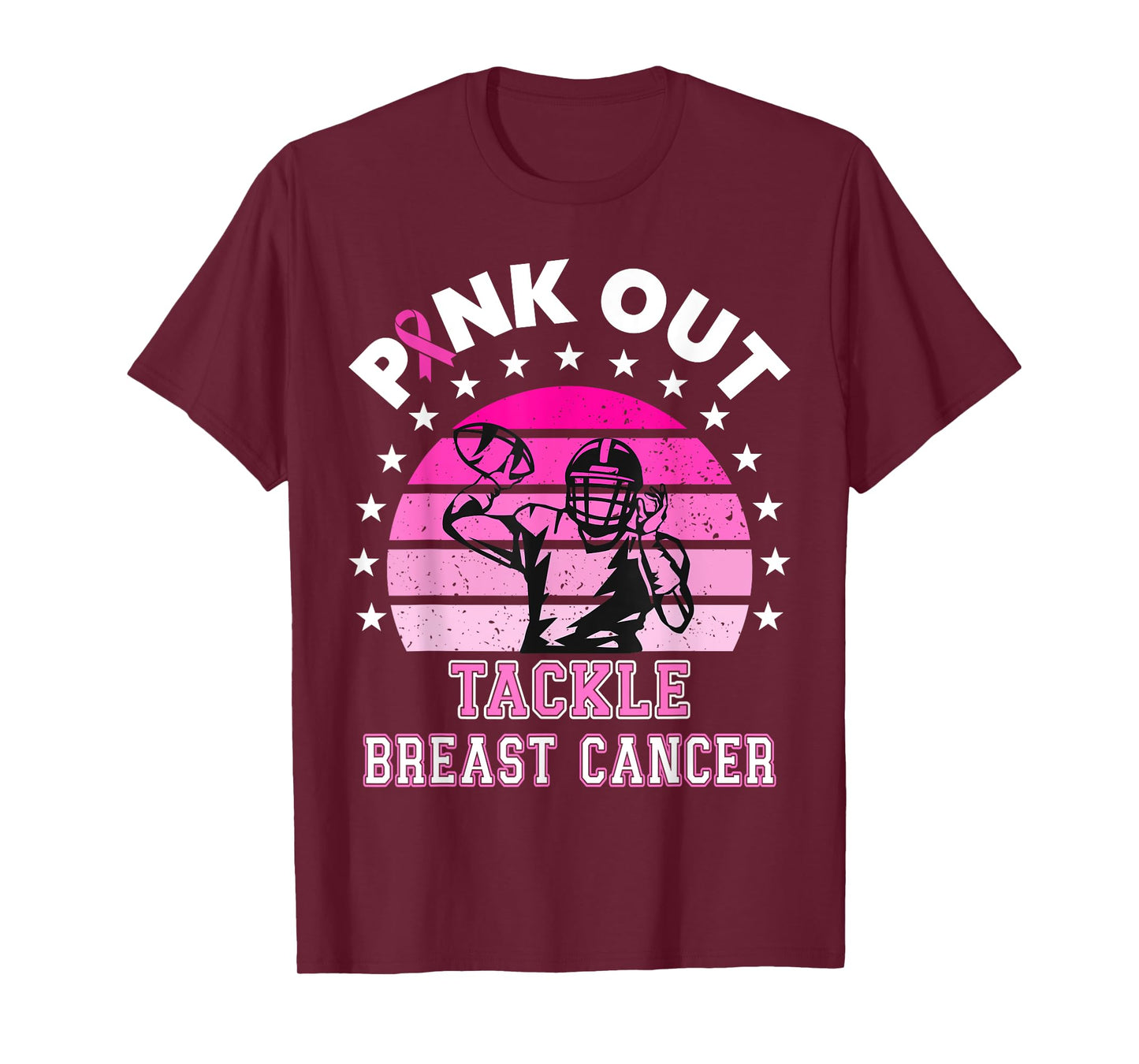 Pink Out Tackle Breast Cancer Awareness American Football T-Shirt