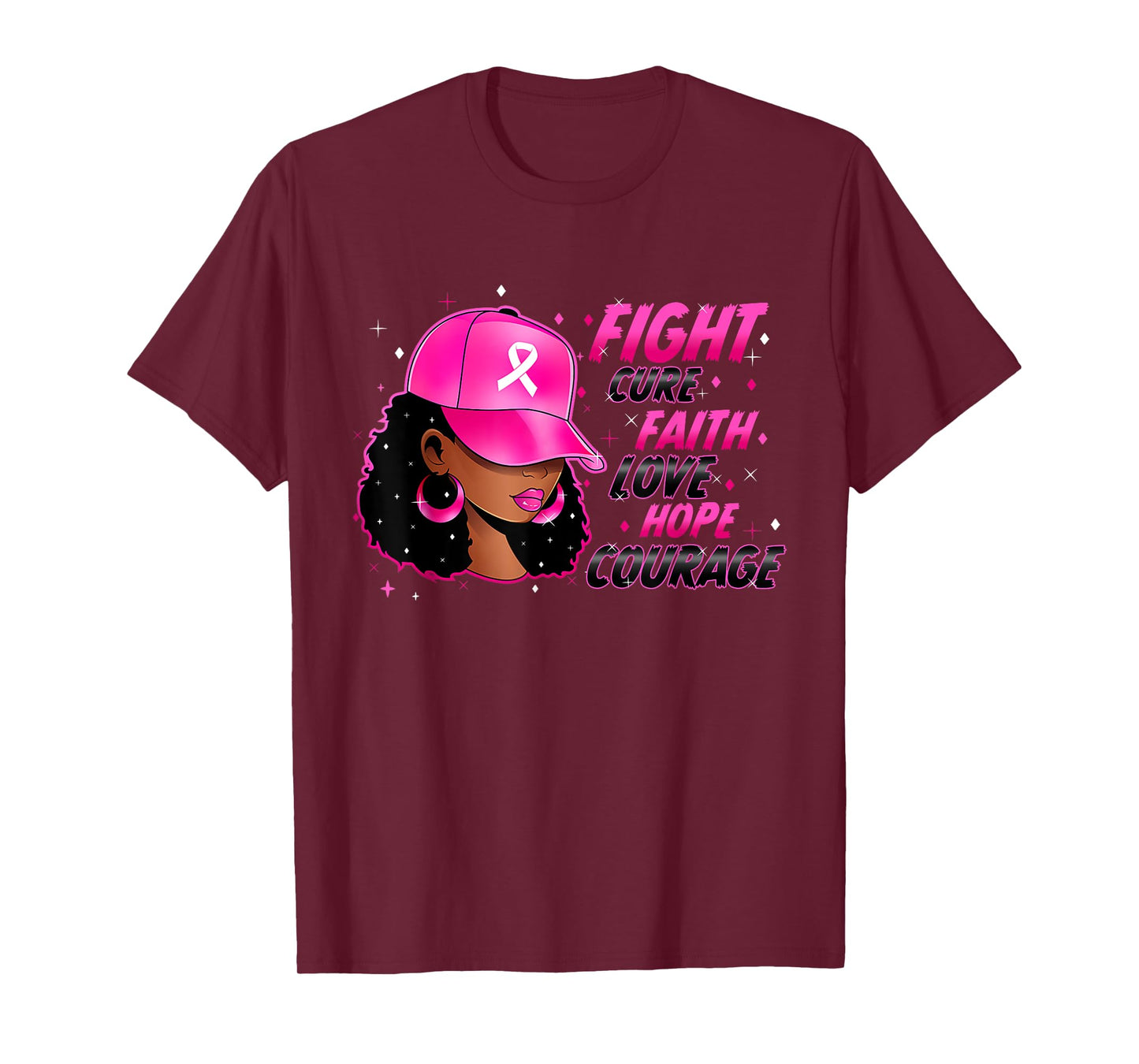 Breast Cancer Awareness Fight Faith Cure Love Hope Courage T-Shirt