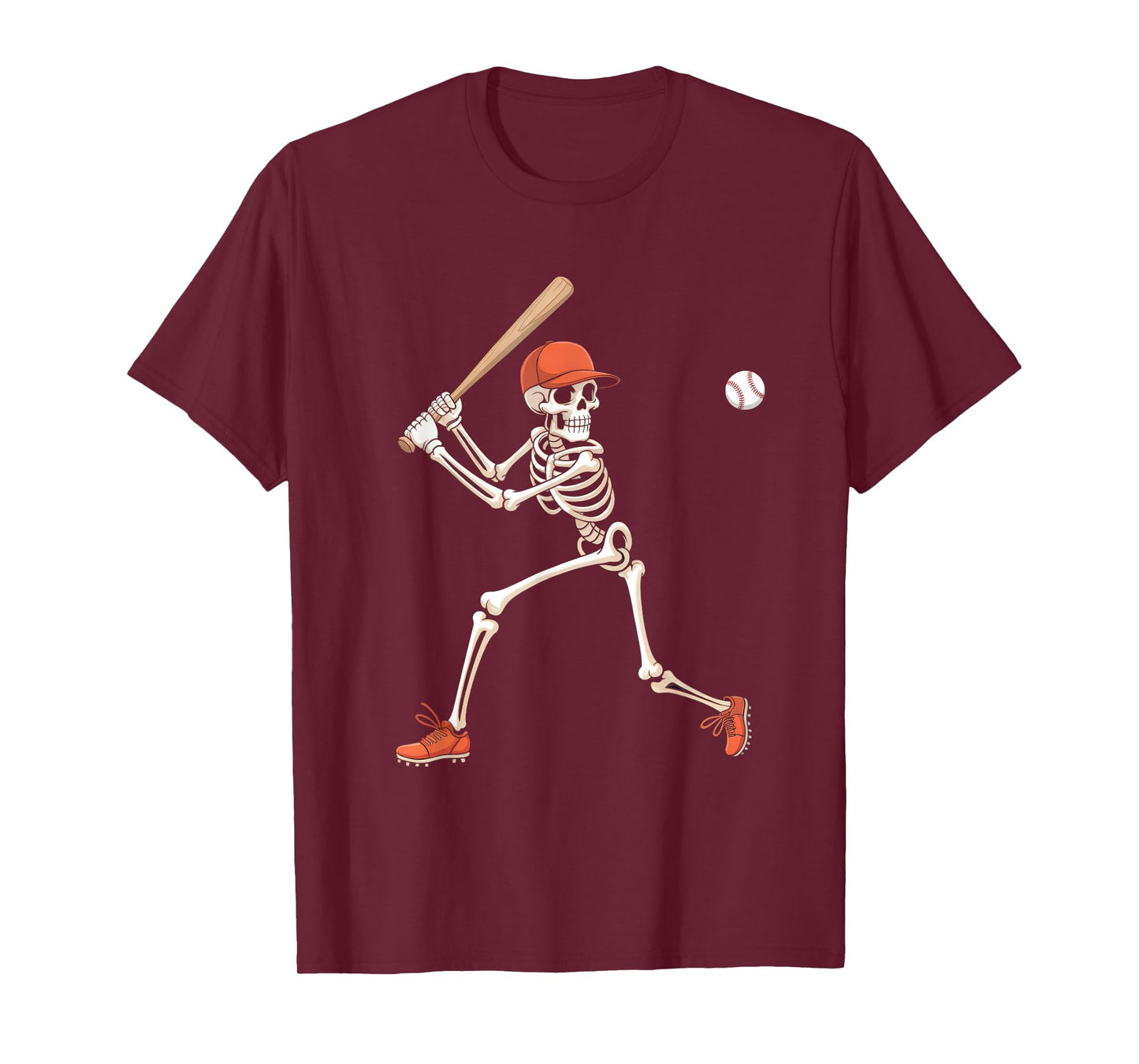 Skeleton Baseball Halloween Costume Boys Kids T-Shirt