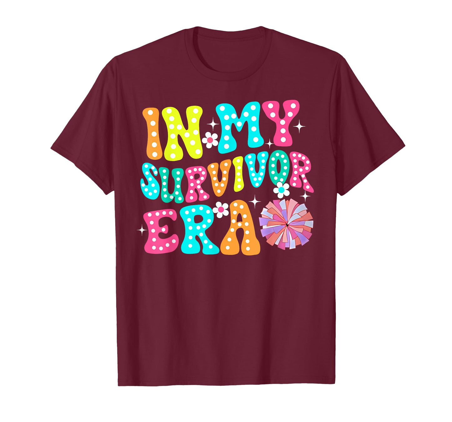In My Survivor Era Cancer Women Breast Cancer Groovy T-Shirt