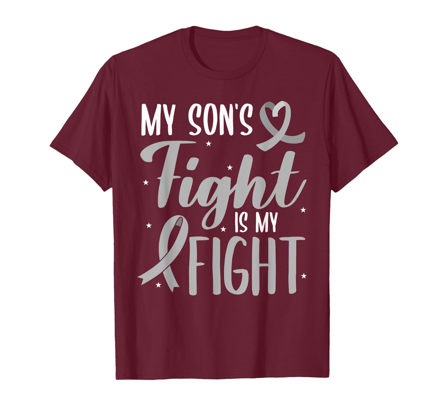 My Son's Fight My Fight Grey Ribbon Schizophrenia Awareness T-Shirt