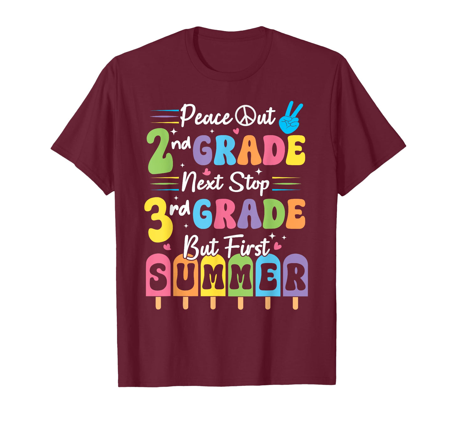 Peace We Out 2nd Grade Summer Graduation Second Graders Grad T-Shirt