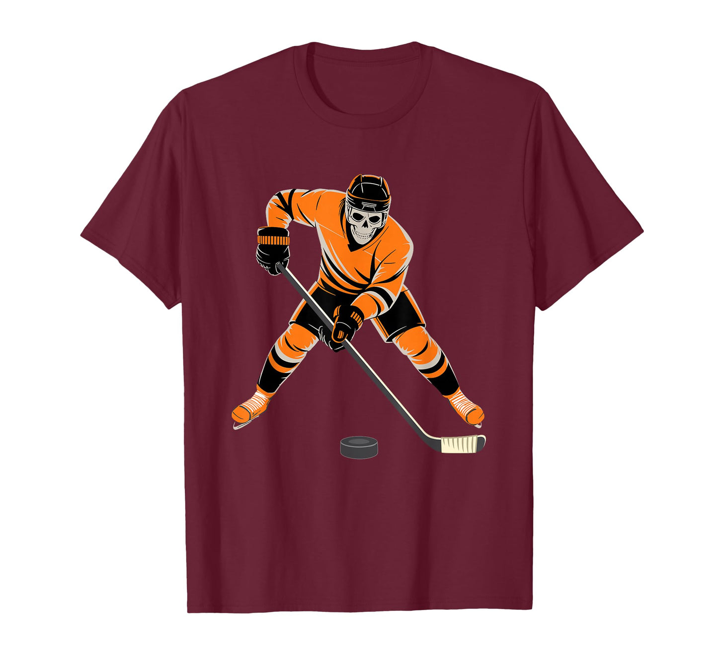 Funny Skeleton ice Hockey Halloween T-Shirt