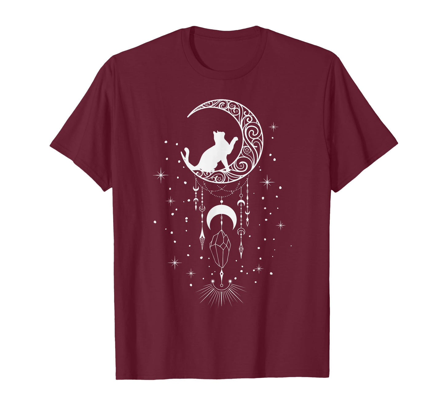 Astrology, Cat, Crescent Moon, Dream Catcher, Esoteric T-Shirt