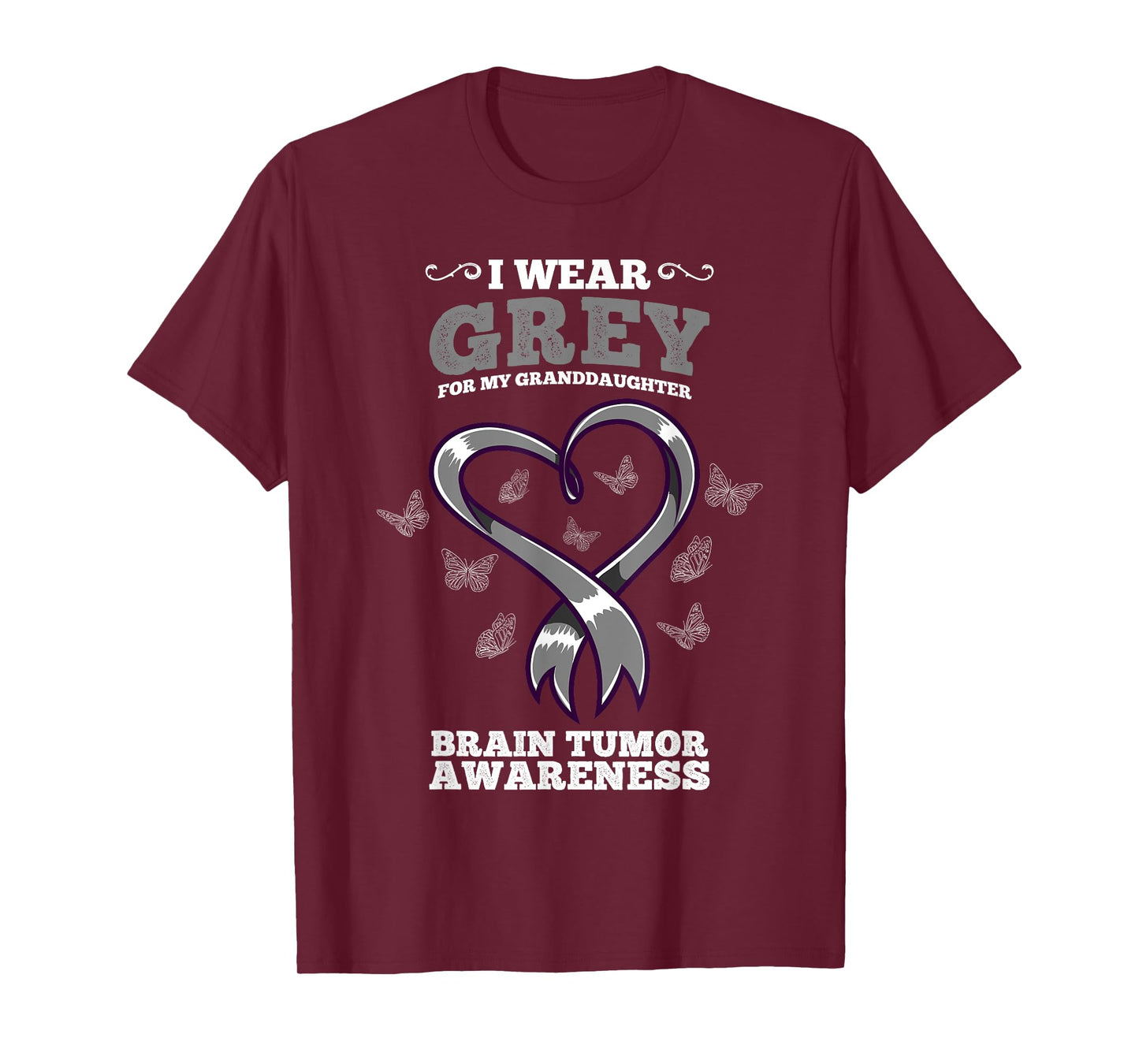 I Wear Grey For My Granddaughter Brain Tumor Awareness T-Shirt