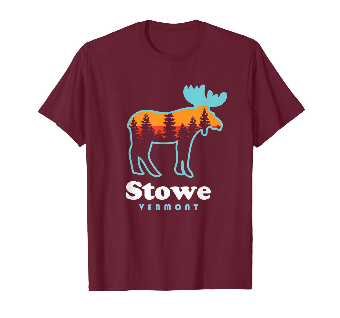 Stowe Vermont Skiing Mountains Stowe VT Moose T-Shirt