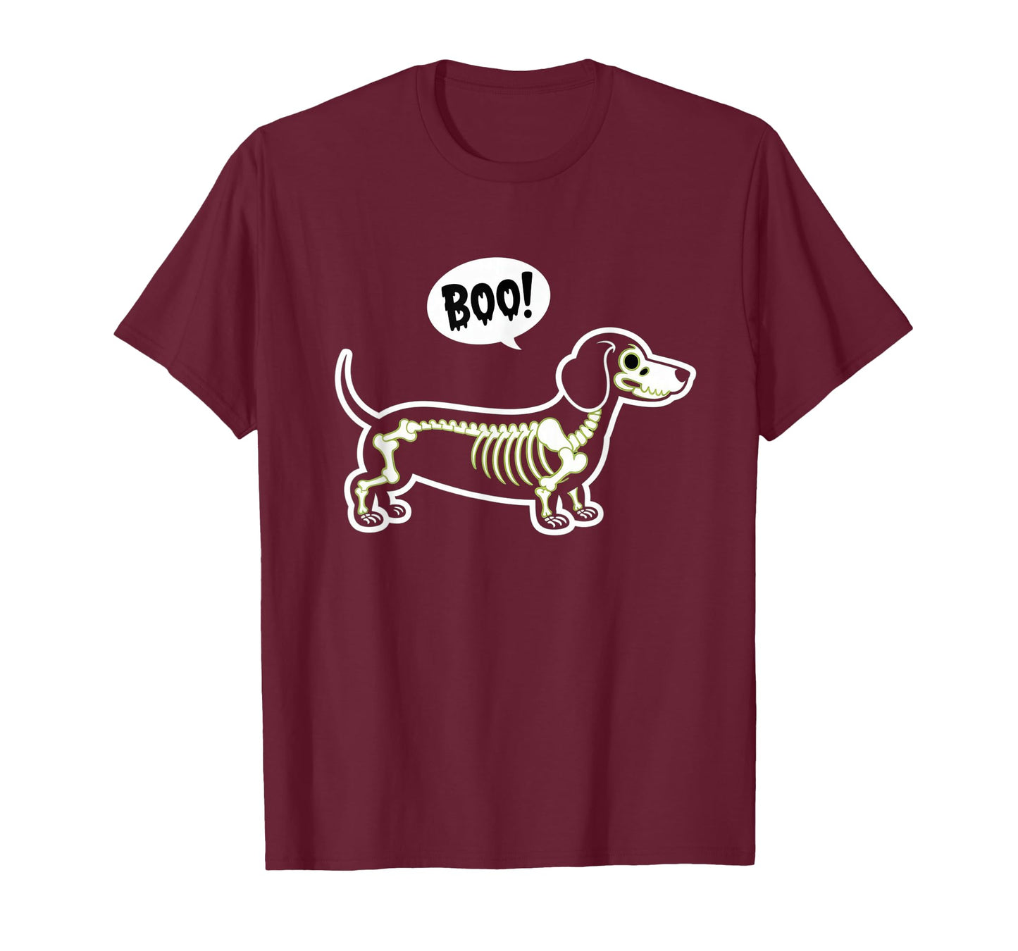 Funny Dachshund Halloween Wiener Dog Cute Doxie Skeleton Boo T-Shirt
