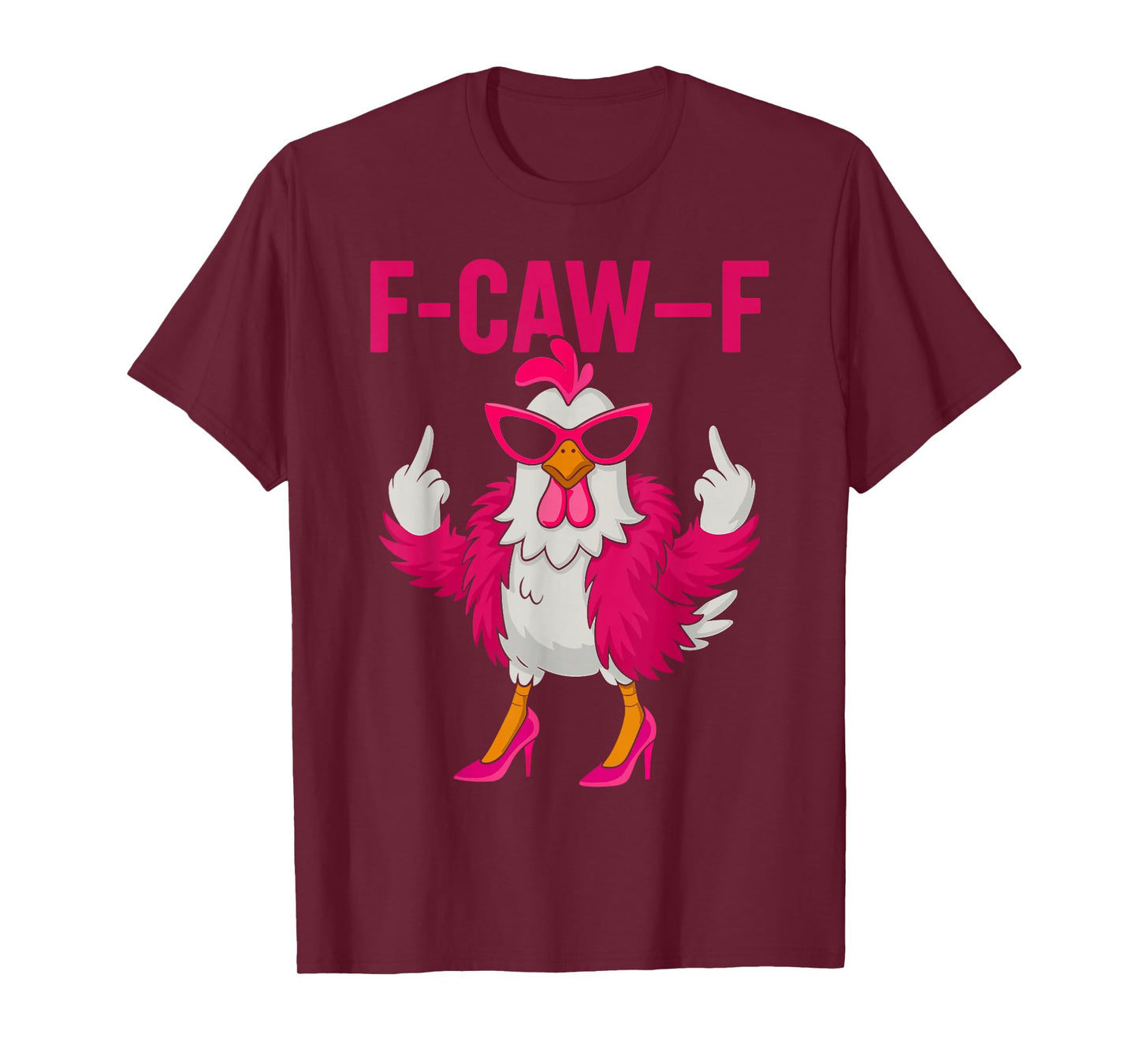 Retro F-Caw-F Black Bird Crow Funny Crow Bird Cawing Grunge T-Shirt