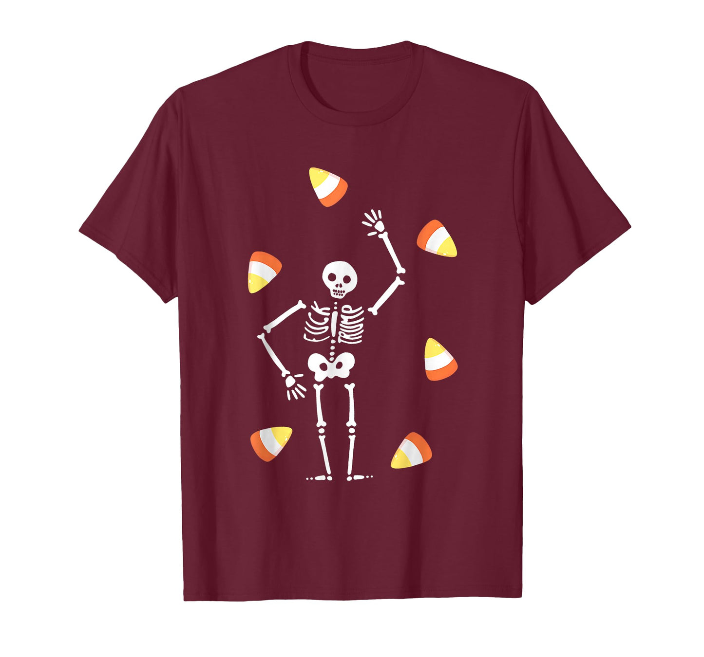 Retro Dancing Skeleton Candy Corn Halloween T-Shirt