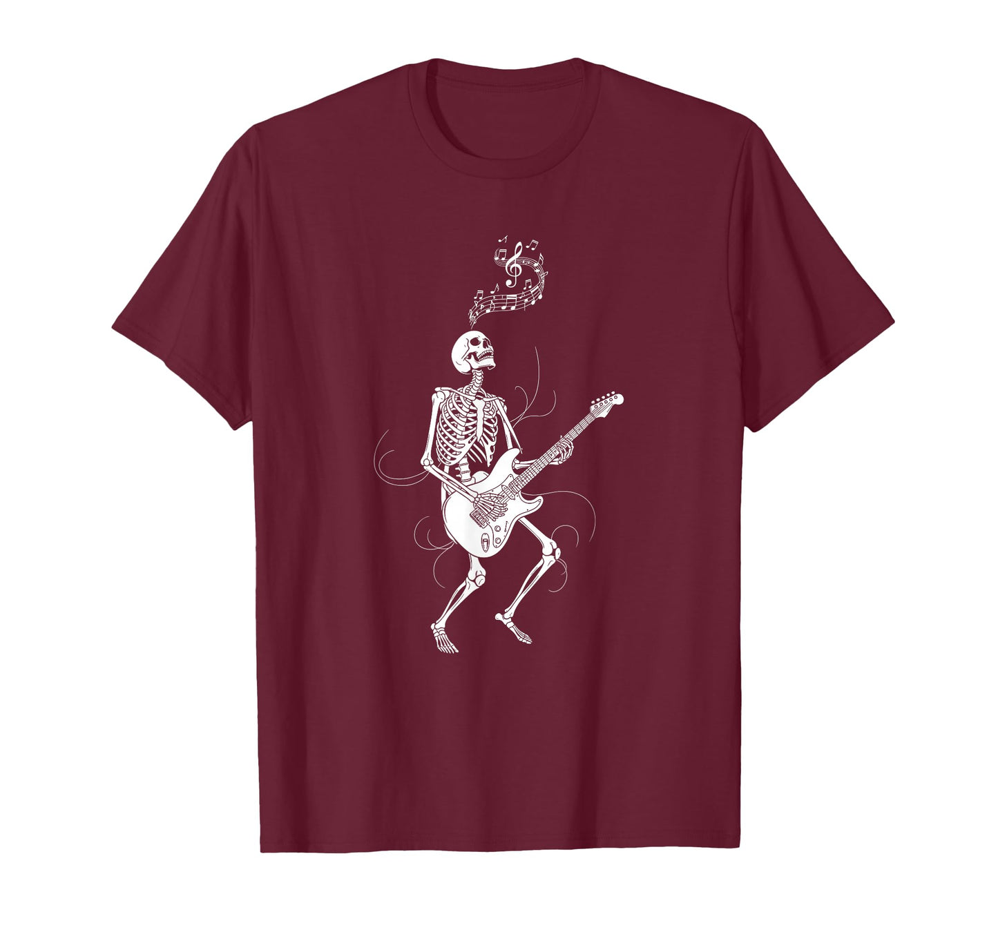 Skeleton Playing Acoustic Guitar Vintage Rock Funny Guitar T-Shirt
