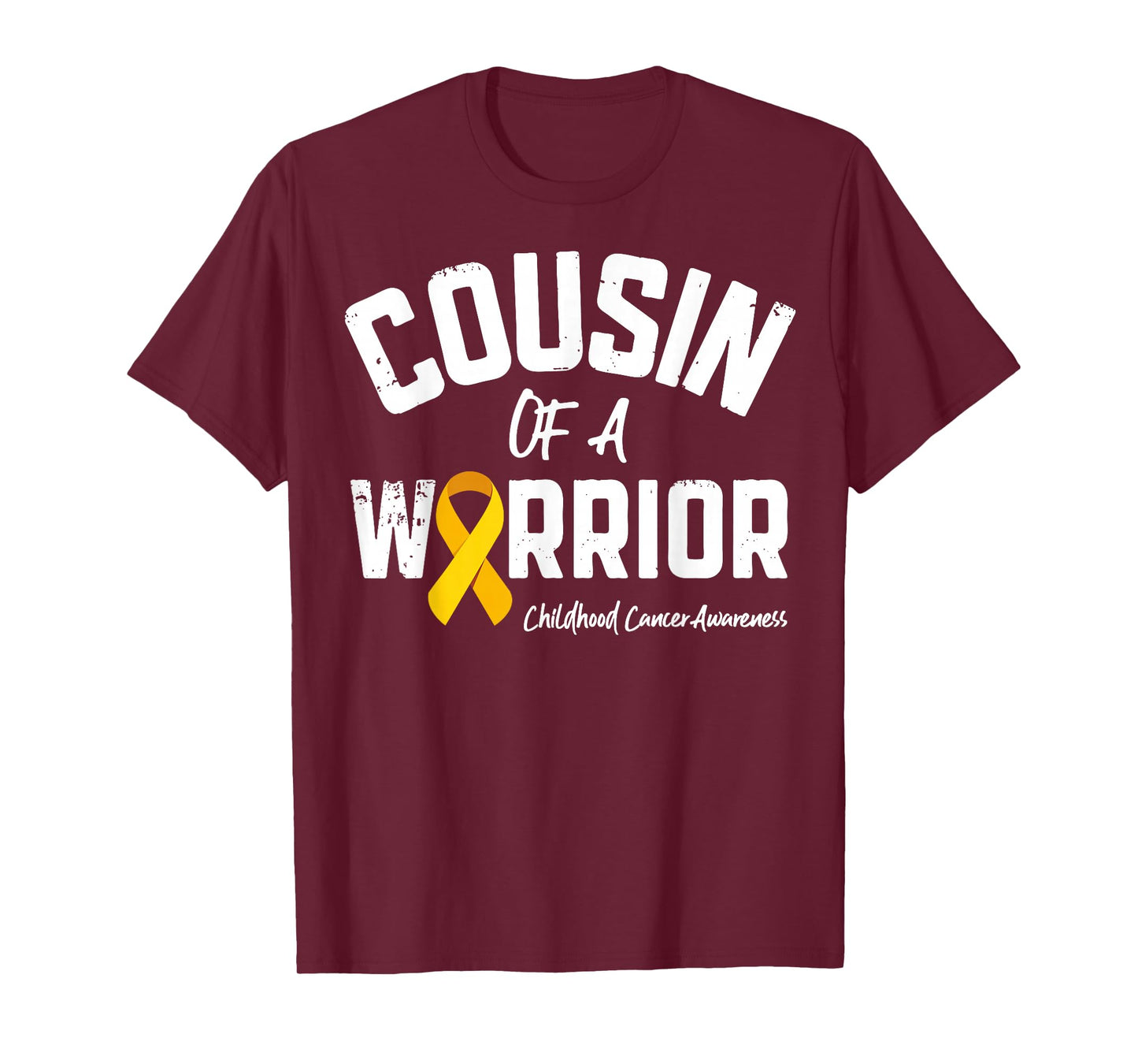 Cousin Of A Warrior Childhood Cancer Awareness Gifts Ribbon T-Shirt