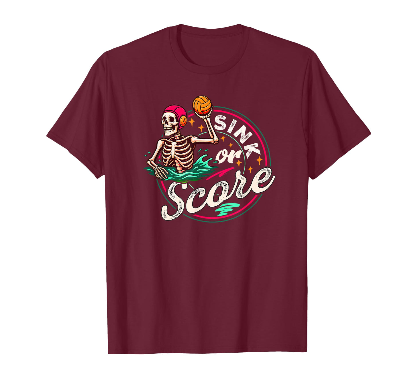 Water Polo Skeleton Retro Style Design for Sport Lovers T-Shirt
