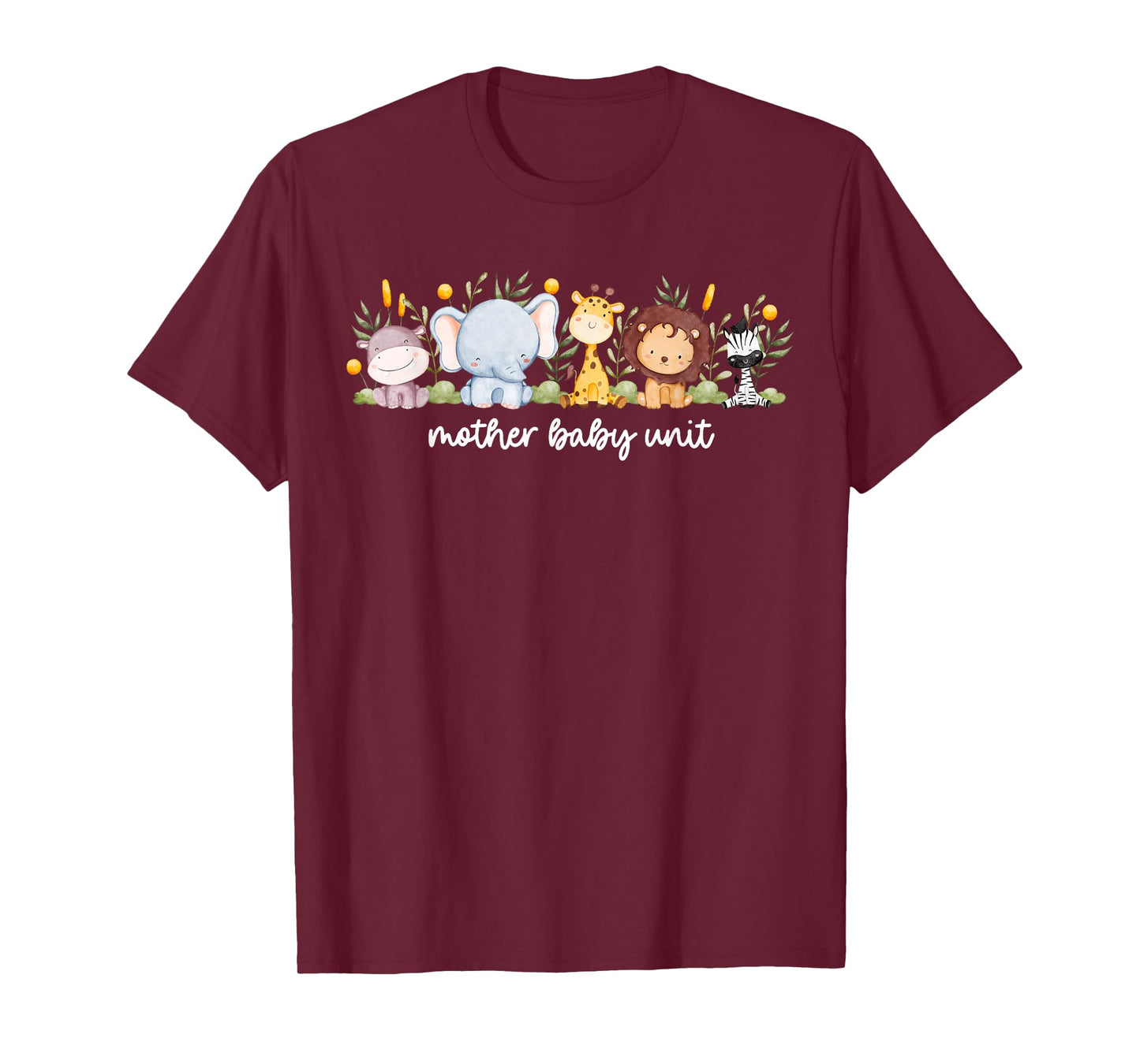 Mother Baby Unit Cute Animals NICU Nurse Squad Postpartum T-Shirt