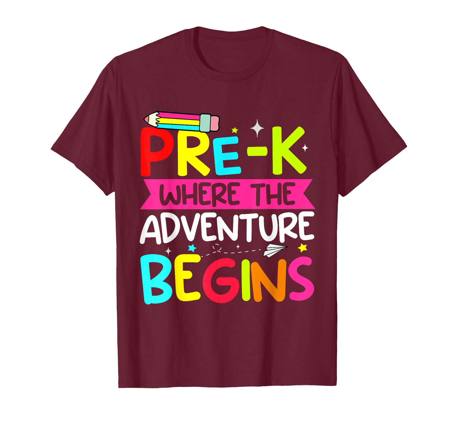 Pre-k Where The Adventure Begins First Day of Prek Teacher Men Women Kids T-Shirt