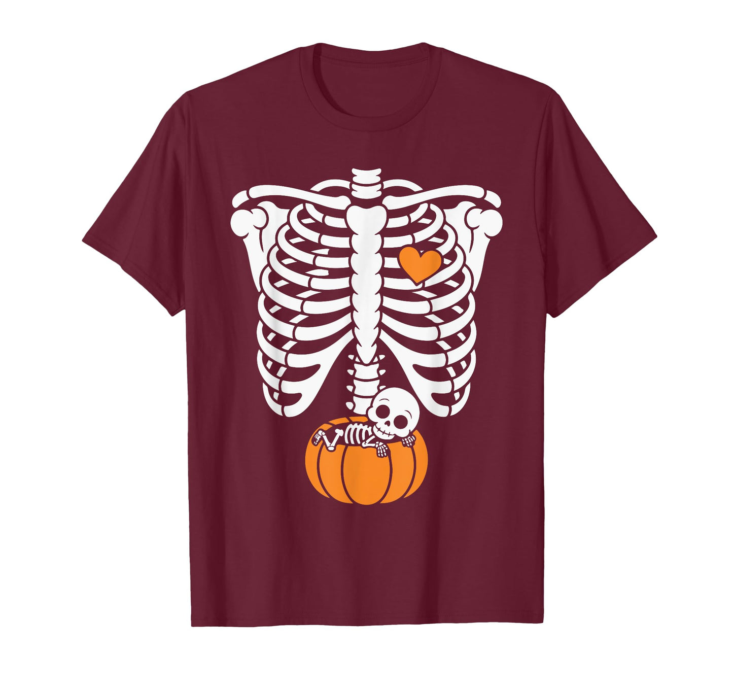Women Skeleton Pregnancy Announcement Mom Halloween T-Shirt