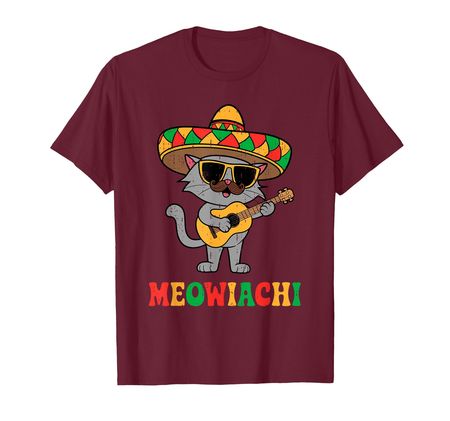 Meowiachi Cat Mariachi Funny Cinco De Mayo Mexican Fiesta T-Shirt