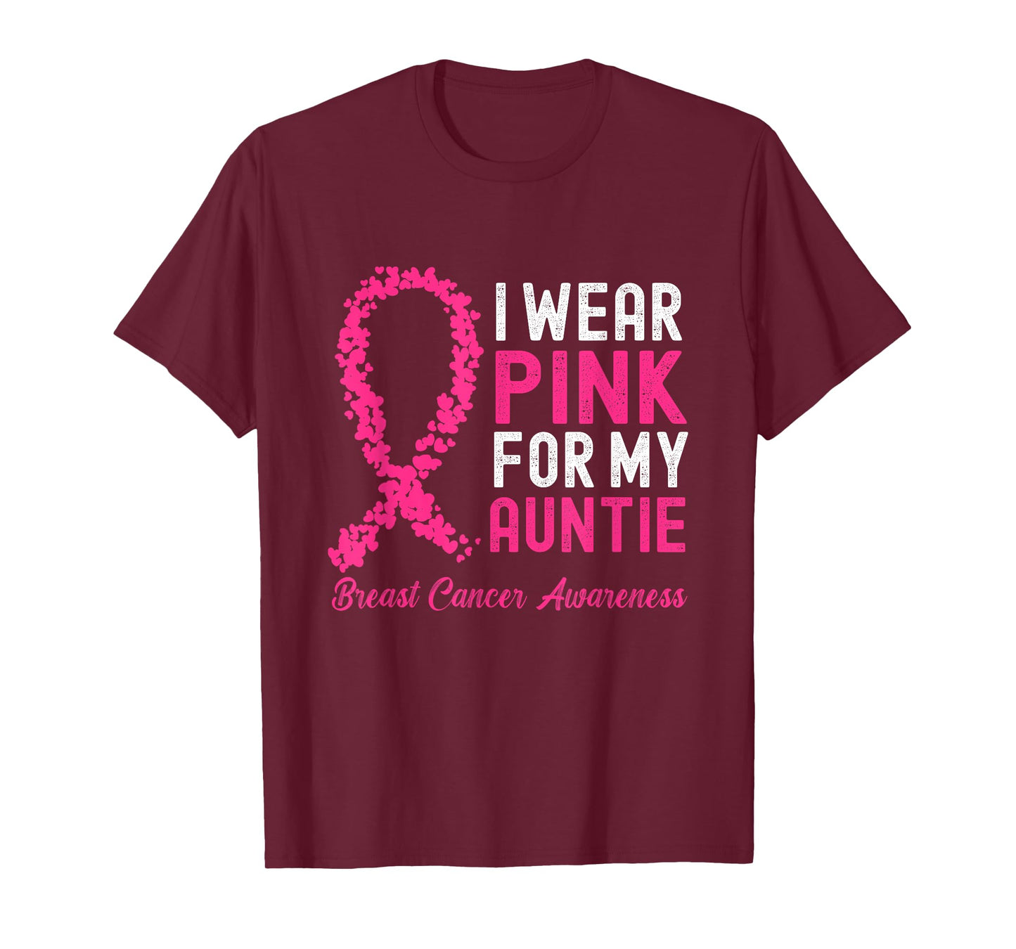 I Wear Pink for My Auntie Breast Cancer Awareness Support T-Shirt