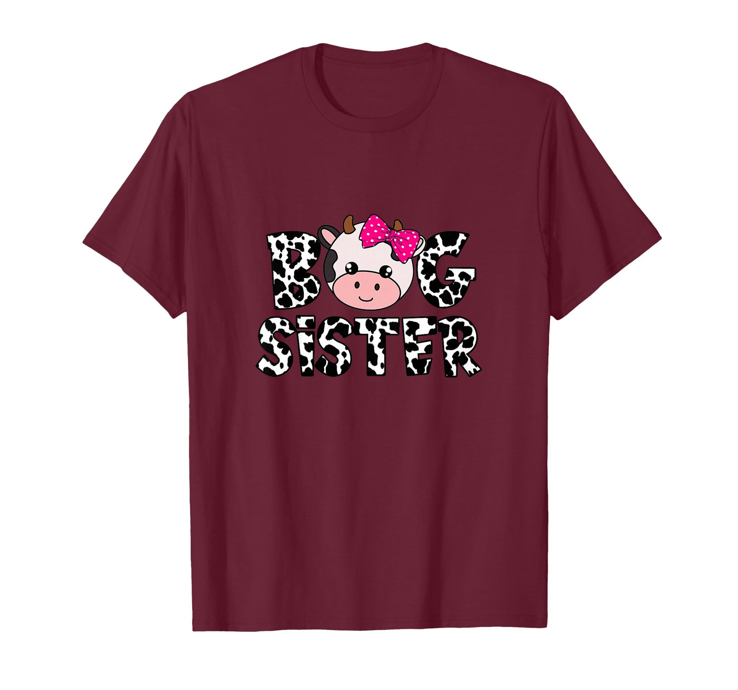 Big Sister Farm Life Cow Lover Big Sis Sibling Matching T-Shirt