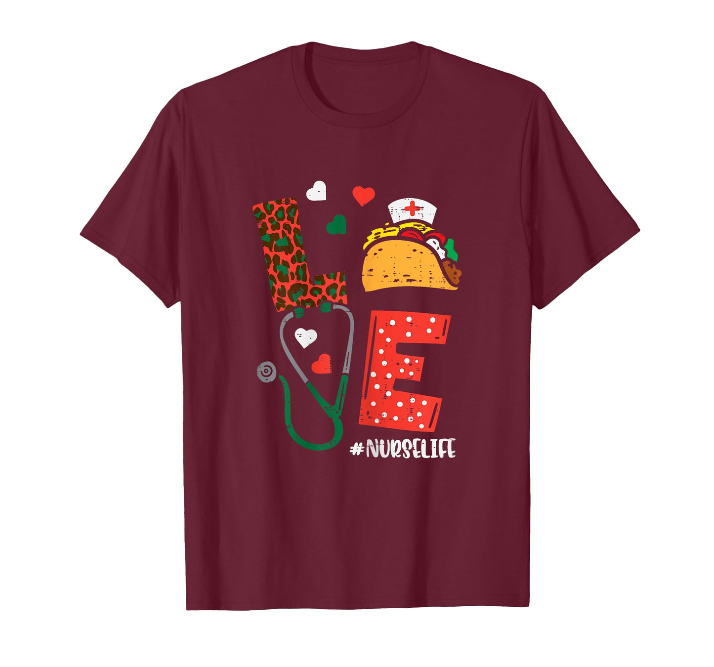 Love Nurselife Taco Cinco De Mayo Nurse Women Scrub Top T-Shirt
