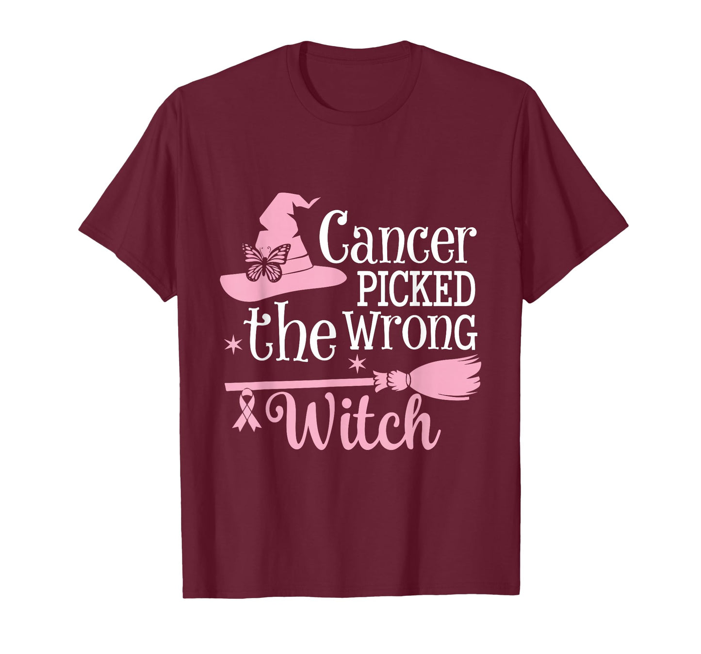 Cancer Picked The Wrong Witch Breast Cancer Awareness T-Shirt