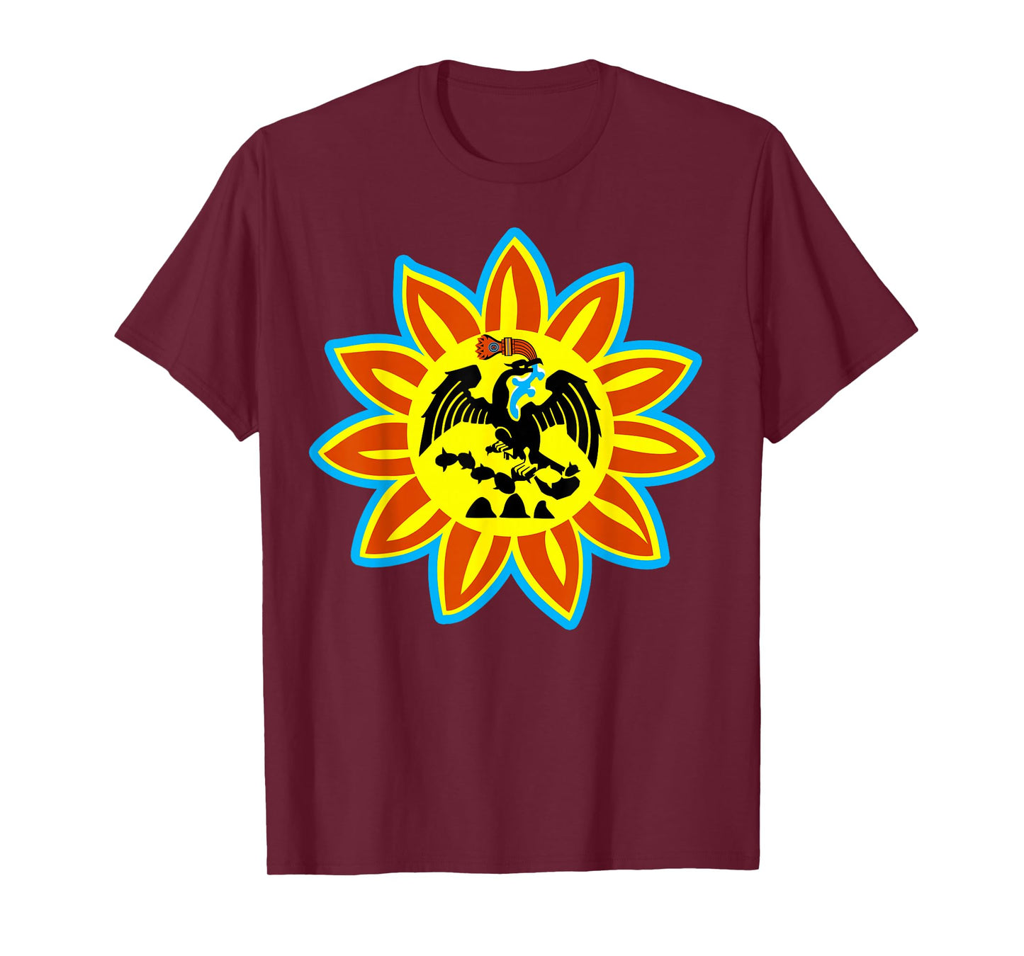 Mexica Flag - Original Native Aztec Eagle Snake Sun T-Shirt