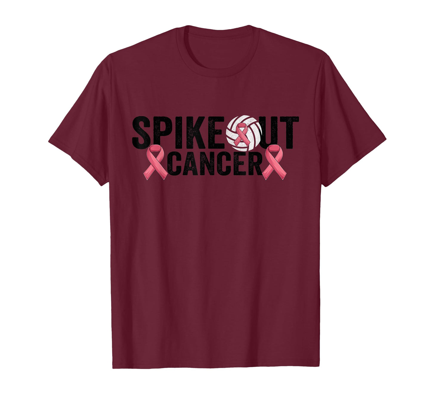 Spike Out Cancer Volleyball Breast Cancer Awareness T-Shirt