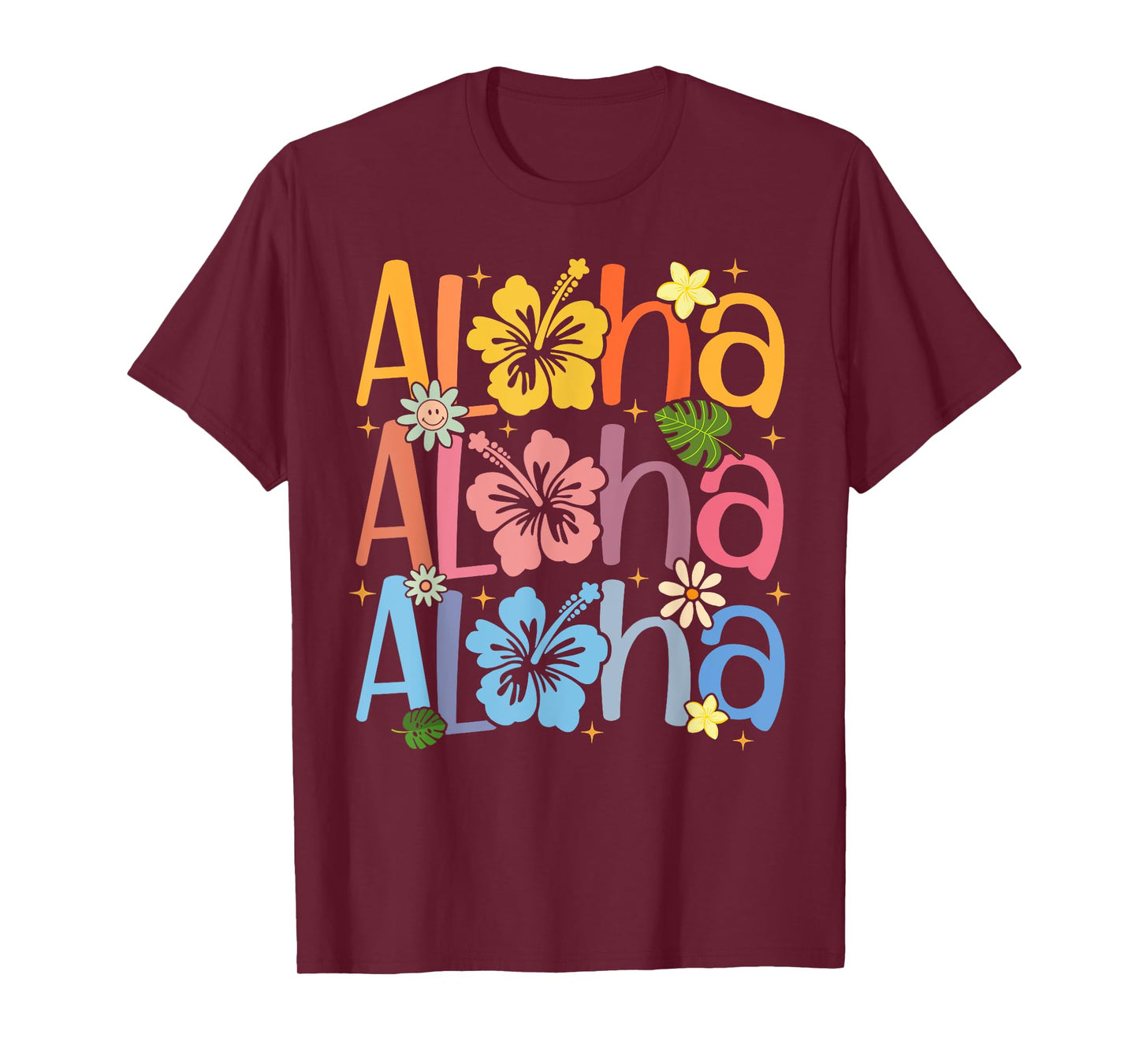 Cute Aloha Hawaiian Summer Vacation Shaka Hibiscus Kids Girl T-Shirt