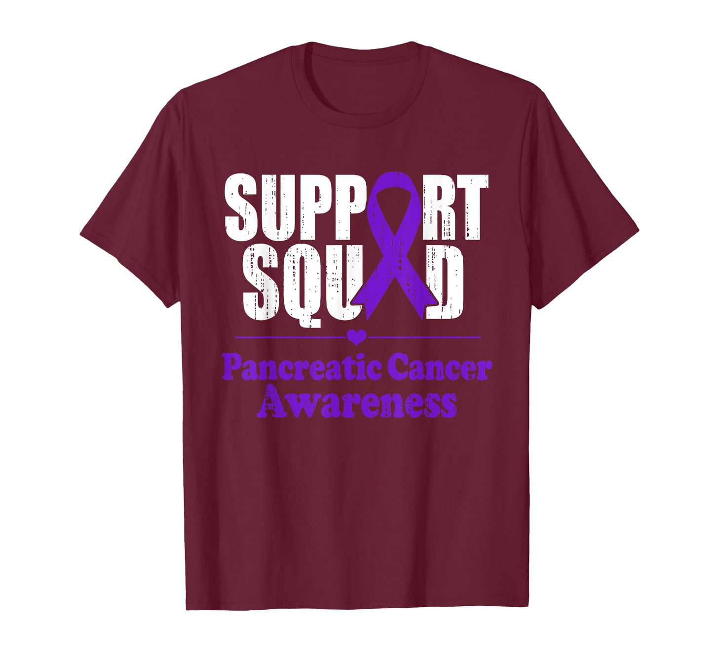 Support Pancreatic Cancer Awareness Purple Ribbon Men Women T-Shirt