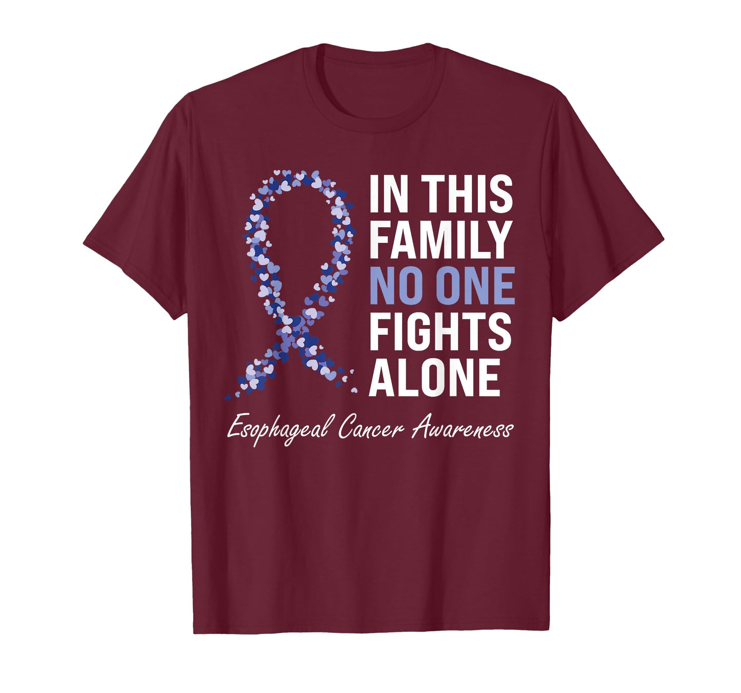 Esophageal Cancer Awareness Gifts Co. Purple Periwinkle Ribbon Cancer Awareness T-Shirt for Women - Black, Short Sleeve, Crew Neck, Classic Fit, Pull On, Small