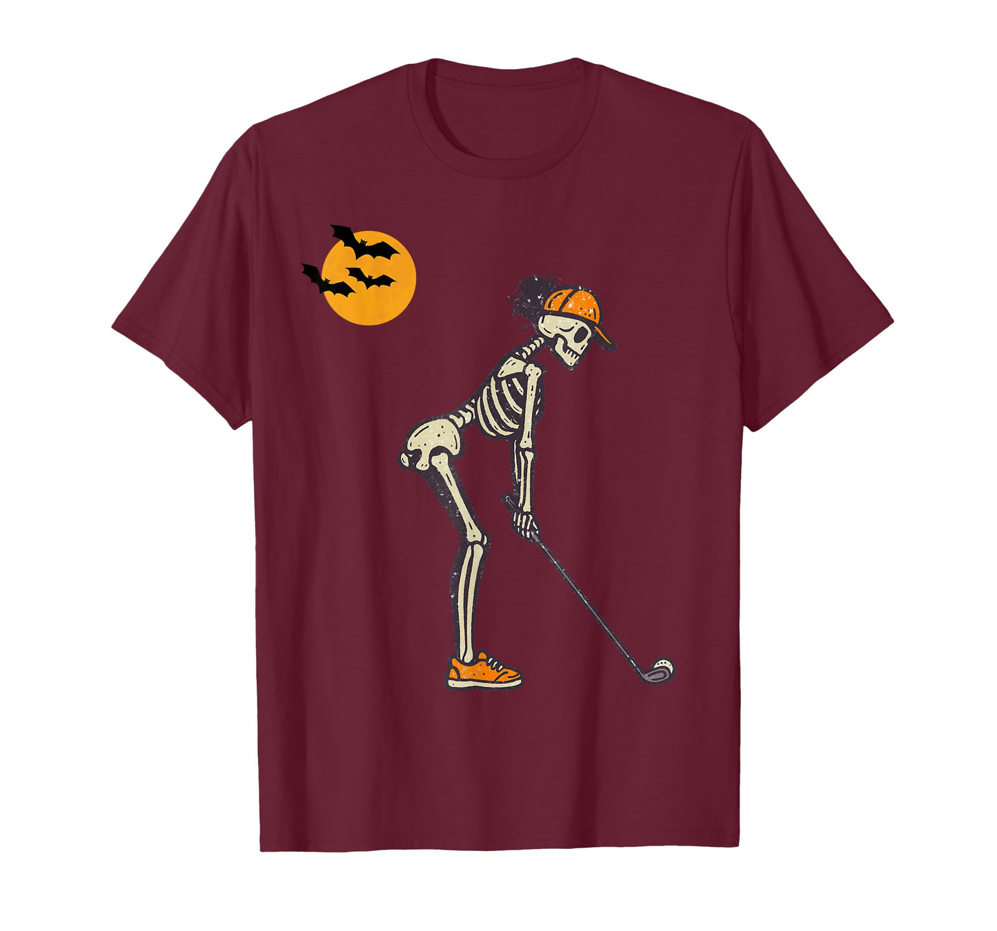 Vintage Halloween Skeleton Golf Funny Spooky Costume T-Shirt