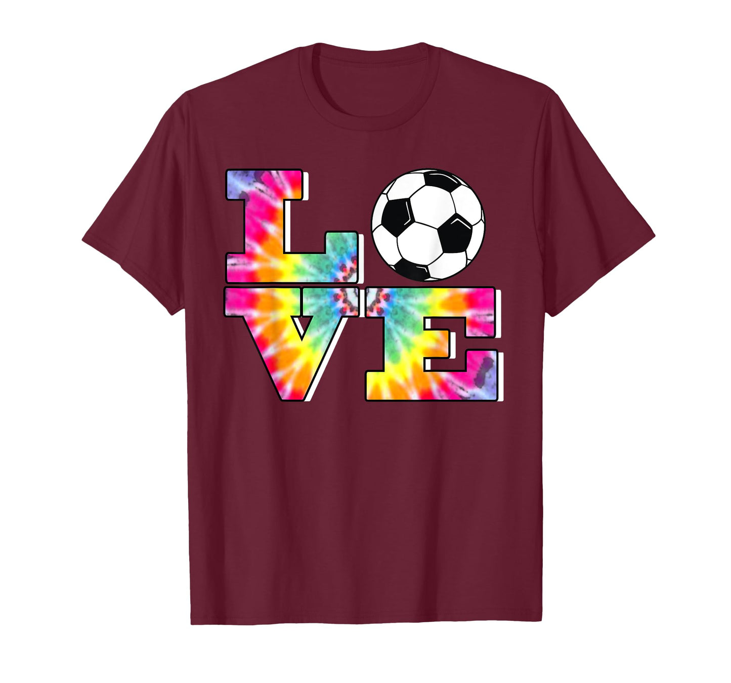 Soccer Tie Dye LOVE Multi Color Teen Girls T-Shirt