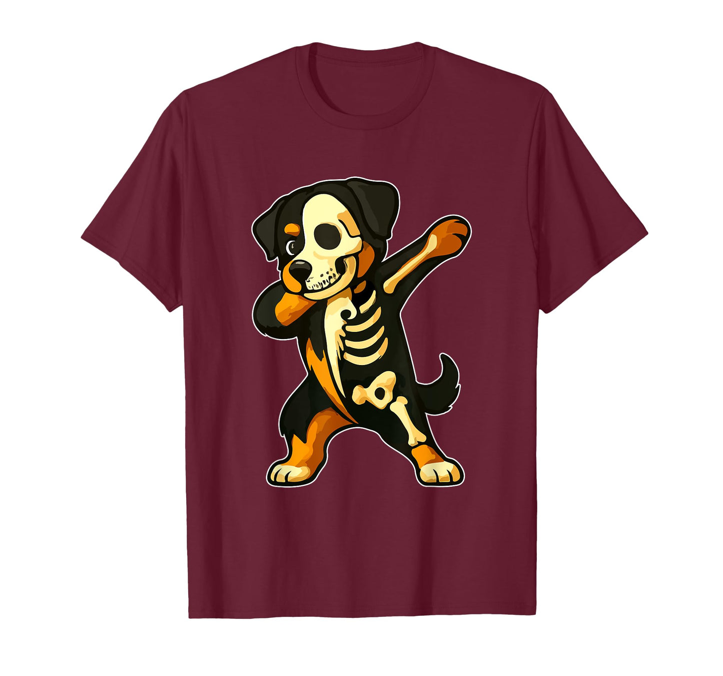 Dabbing Greater Swiss Mountain Half Skeleton Halloween Owner T-Shirt