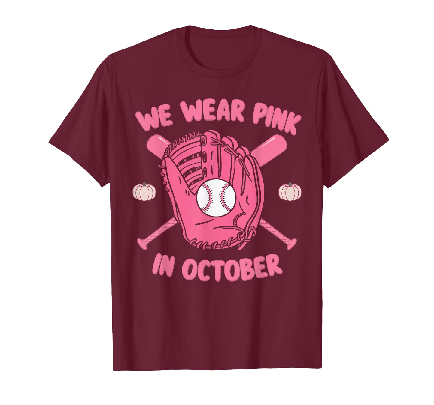 Baseball Breast Cancer Awareness Month Pink Ribbon T-Shirt