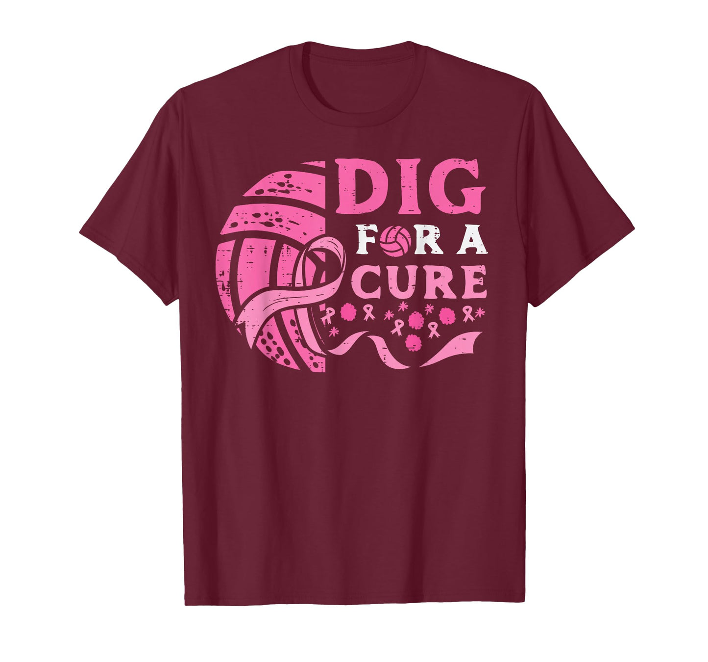 Breast Cancer Aware Volleyball Dig For Cure Women Men Kids T-Shirt