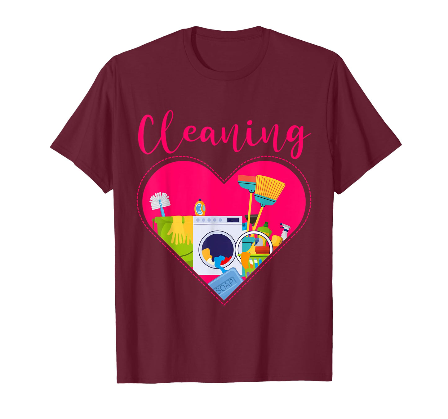 Cleaning Heart Shirt Cleaning Uniform For Cleaners Cleaning T-Shirt