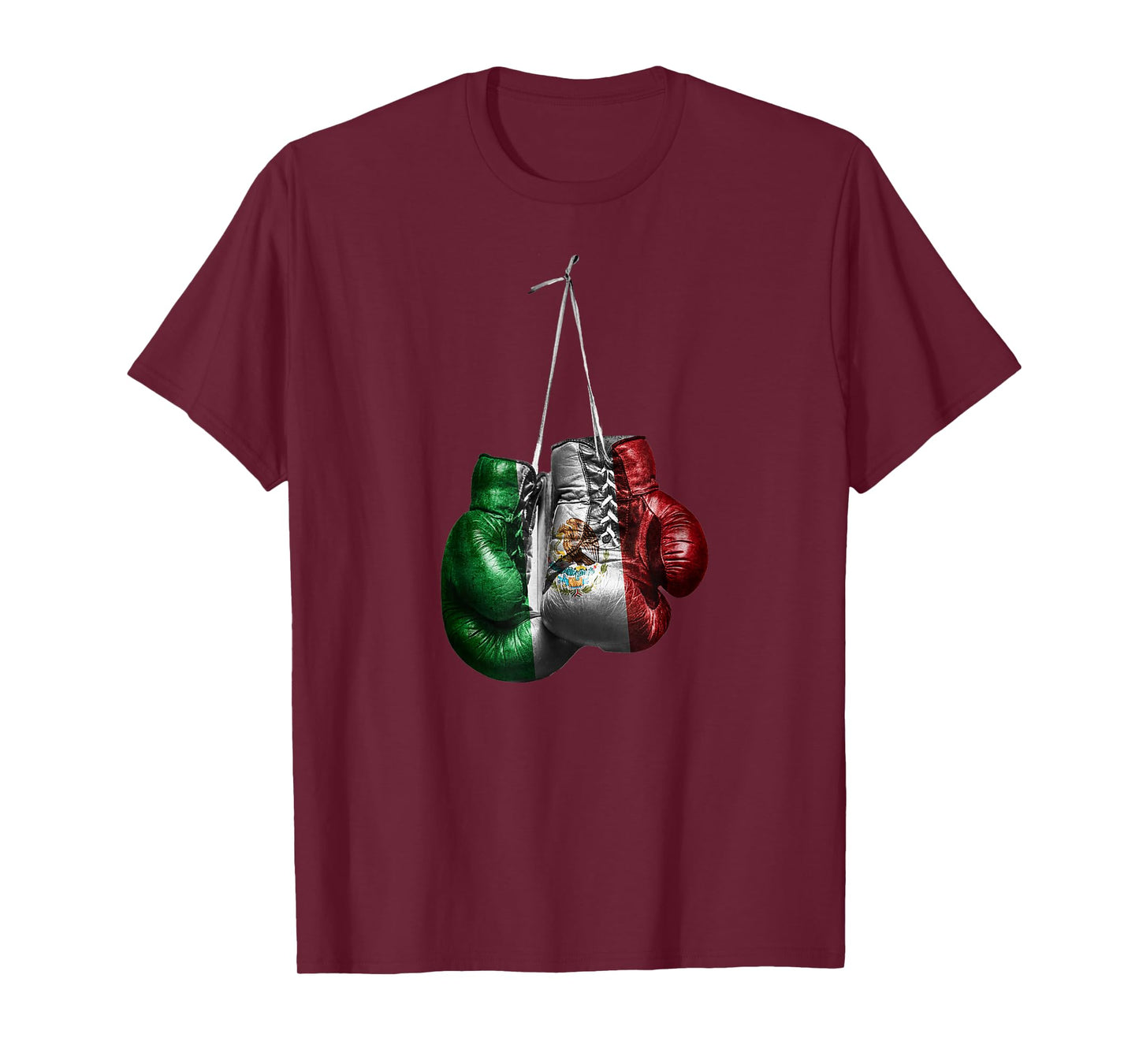 Boxing Gloves Tee - Mexico Vintage Flag T-Shirt for Women, Black, Small, Short Sleeve, Classic Fit, Cotton, Polyester