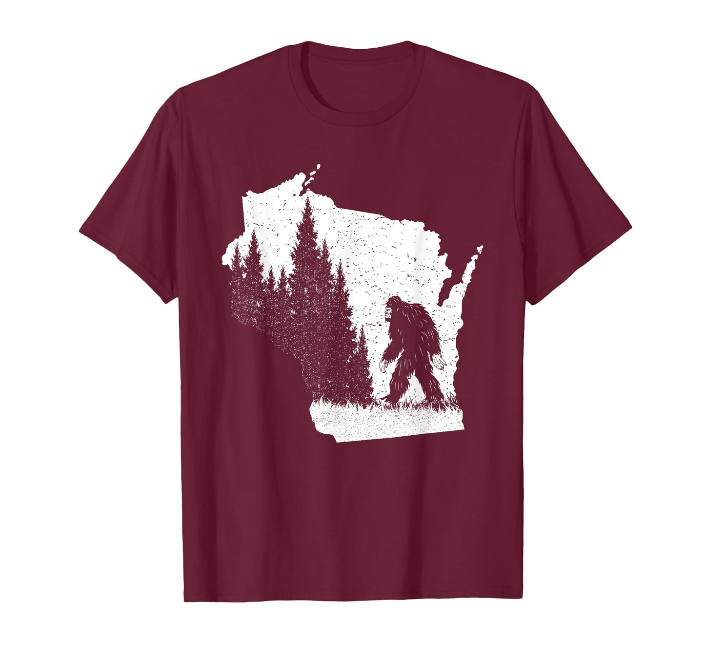 Wisconsin Bigfoot Pride Sasquatch Silhouette Forest Lovers T-Shirt