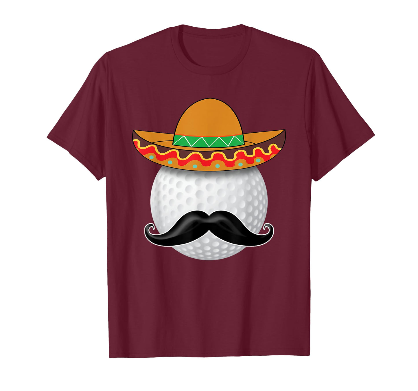 Funny Golf Ball Mustache Mexican Sports Mexico Party Shirt T-Shirt