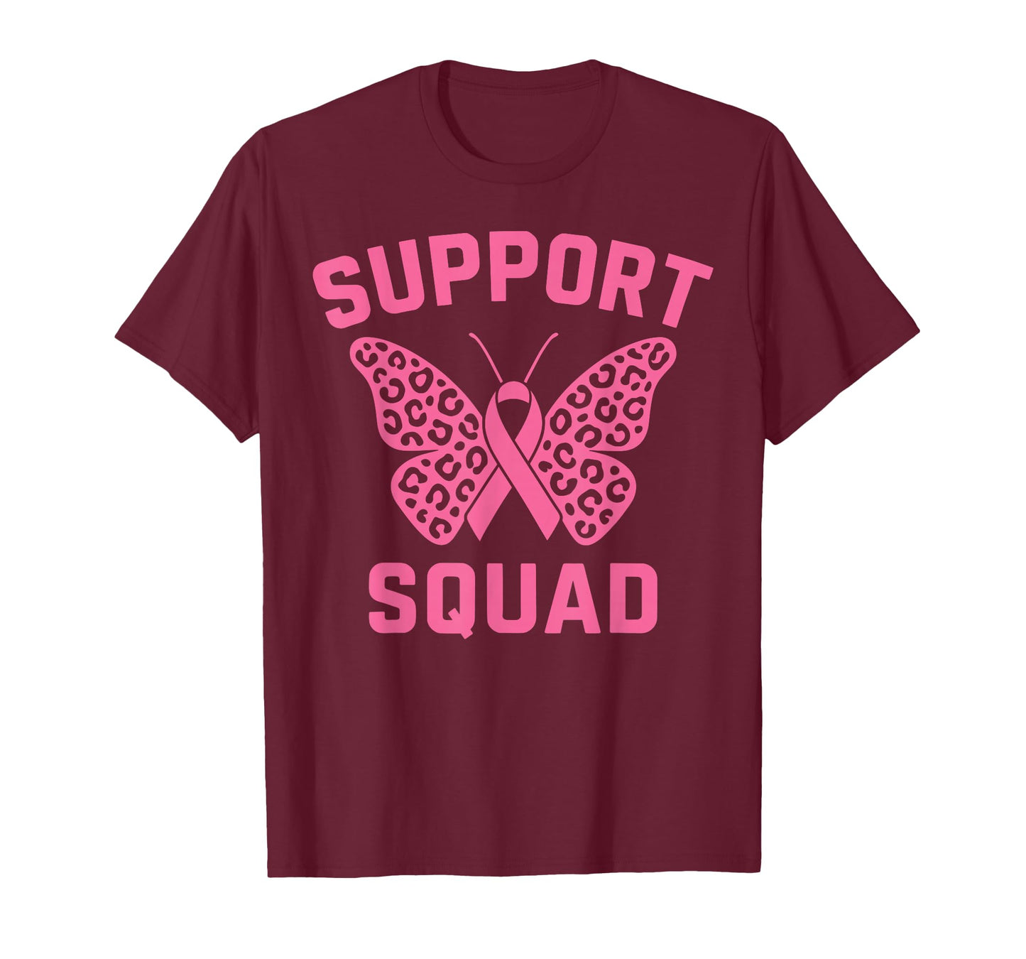 Breast Cancer Awareness Butterfly Support Squad Pink Ribbon T-Shirt