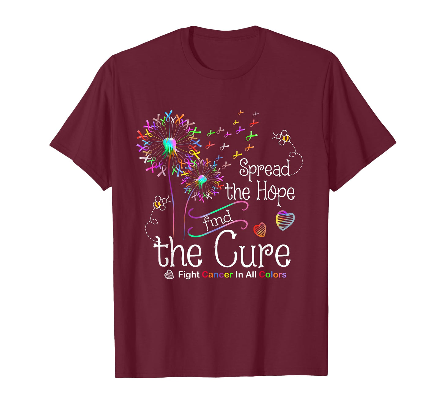 Fight Cancer In All And Every Color Ribbons Dandelion Flower T-Shirt