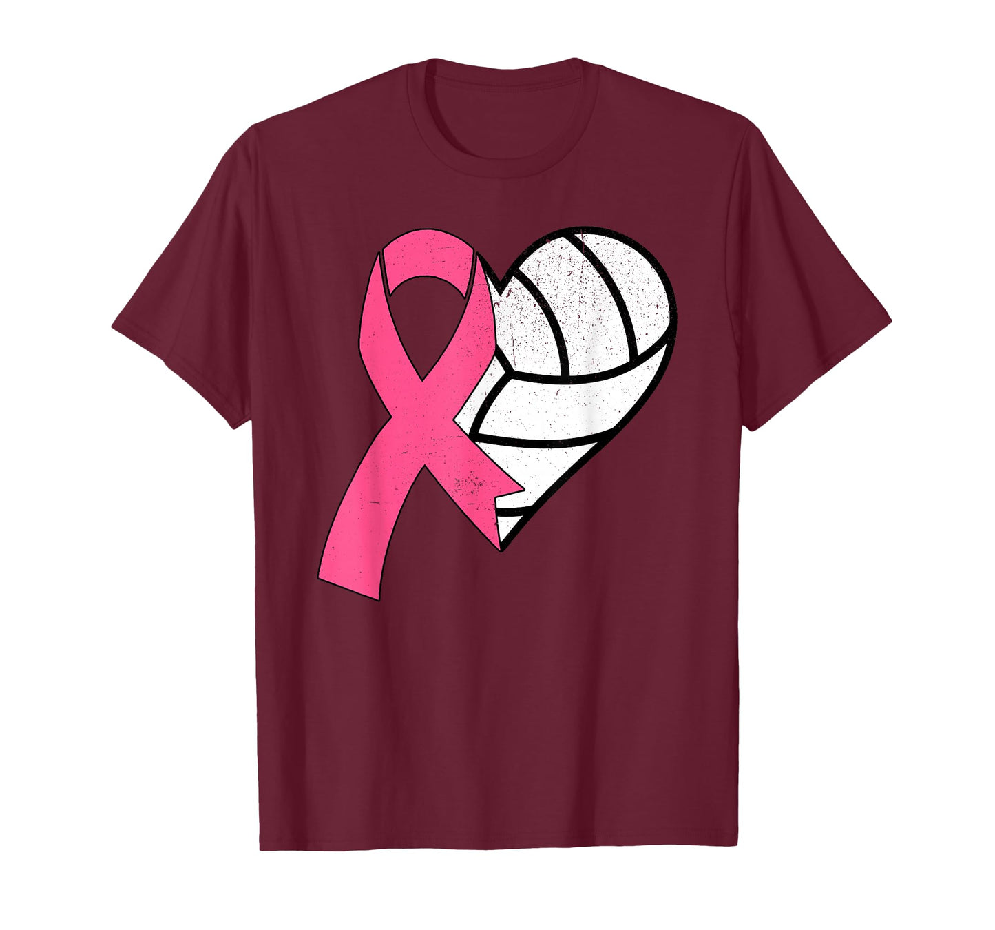 Volleyball Breast Cancer Awareness Month Pink Ribbon Women T-Shirt