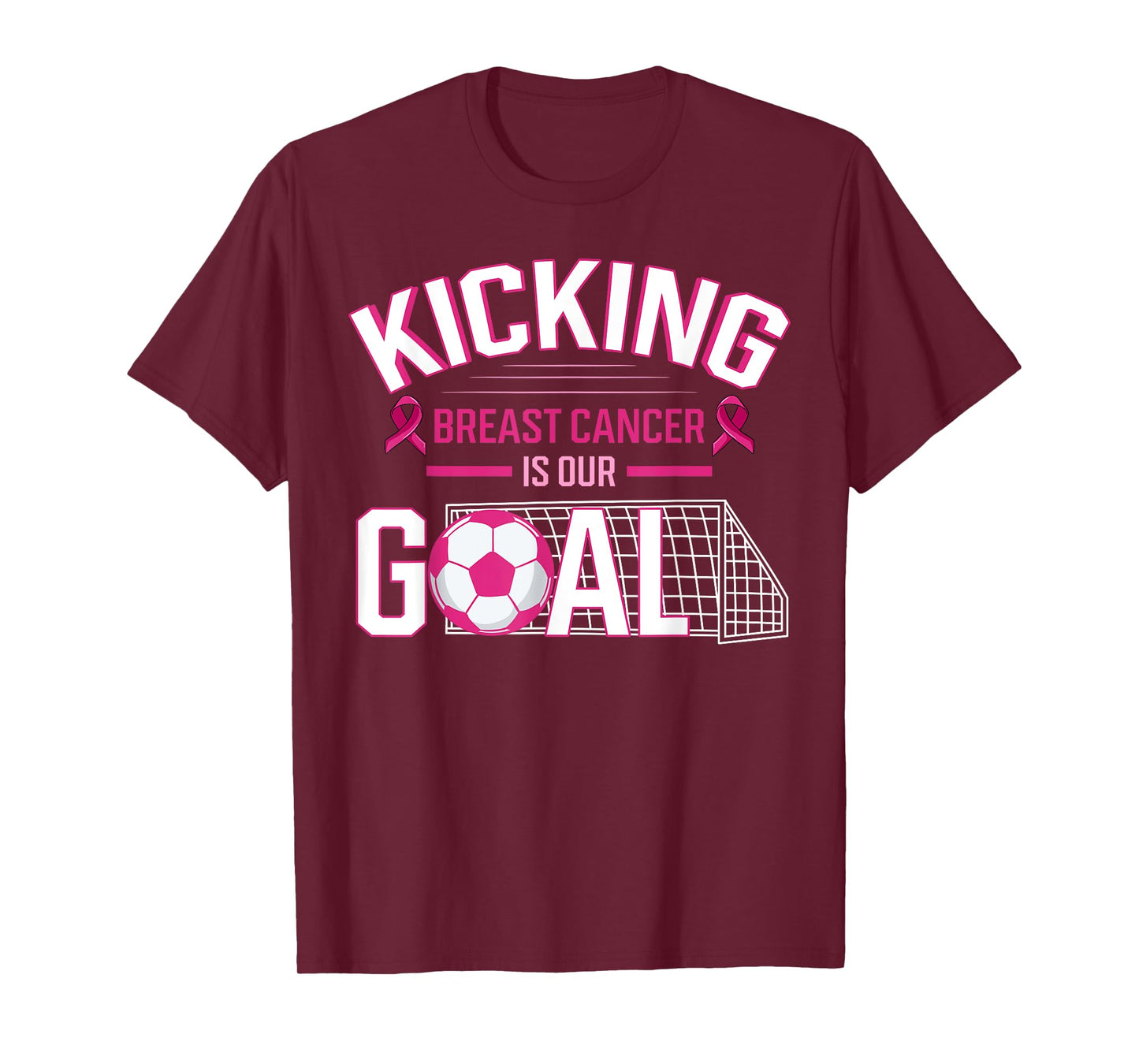 Breast Cancer Soccer Ball Goal Pink Ribbon Mammogram Sport T-Shirt