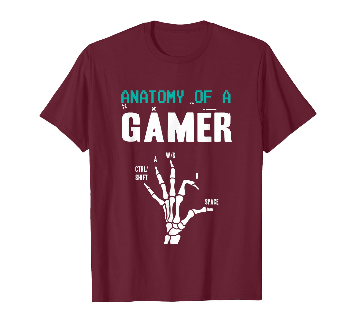 Anatomy of A Gamer Skeleton Hand Funny T-Shirt